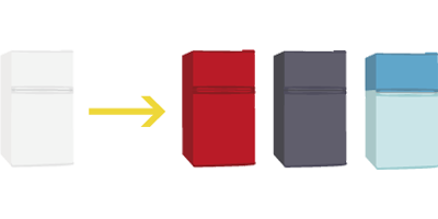 2ドア冷凍/冷蔵庫90Lの本体のカラーを変更する のイメージ