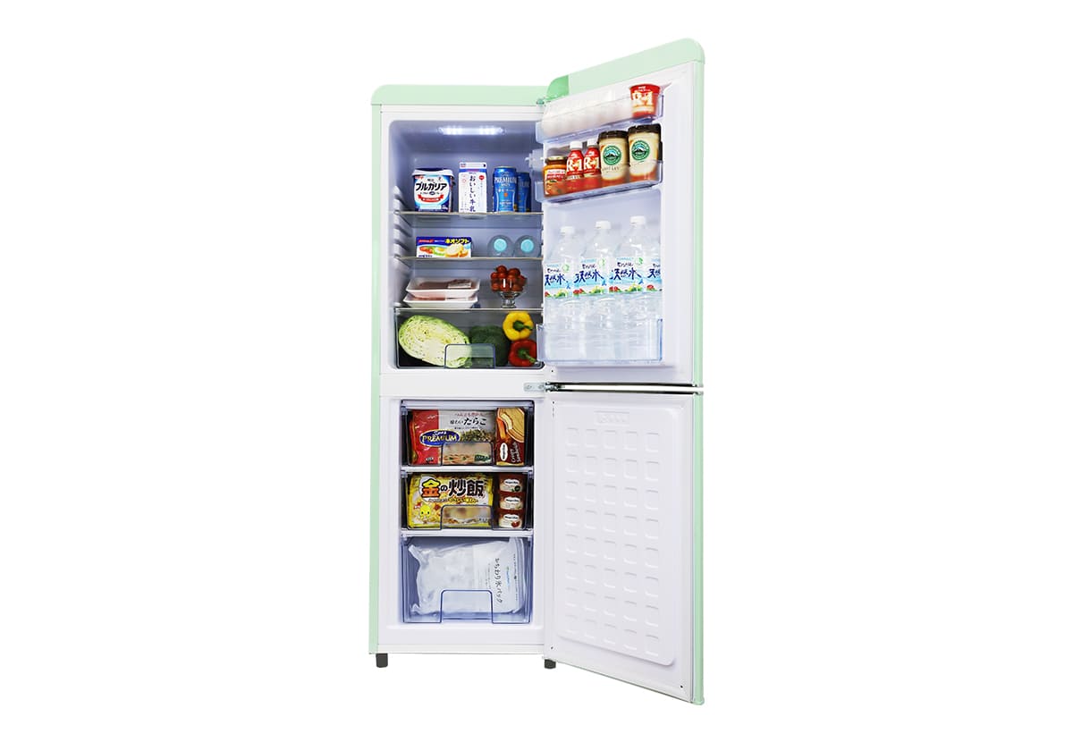 2ドアレトロ冷凍/冷蔵庫 133L（WRE-2133）